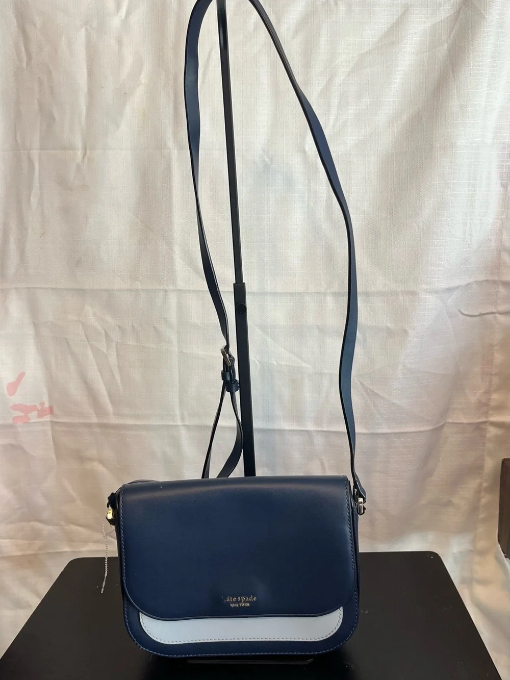 kate spade Navy and White Leather Crossbody Bag